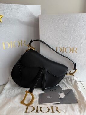 Dior Saddle Bag Black Goatskin